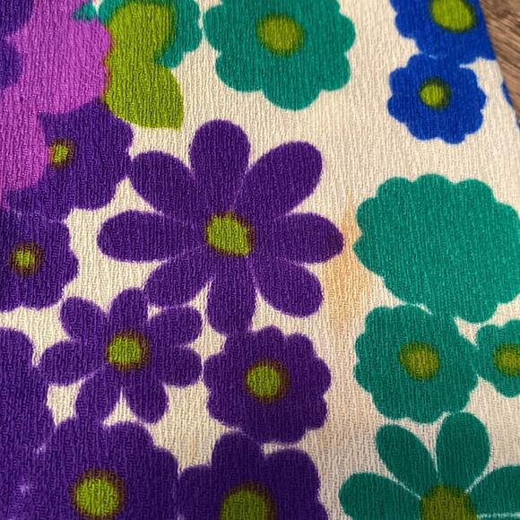 Vintage Top Drawer Newport Beach 70s Groovy Hippie Blouse size 12 Purple Flowers - Picture 8 of 8